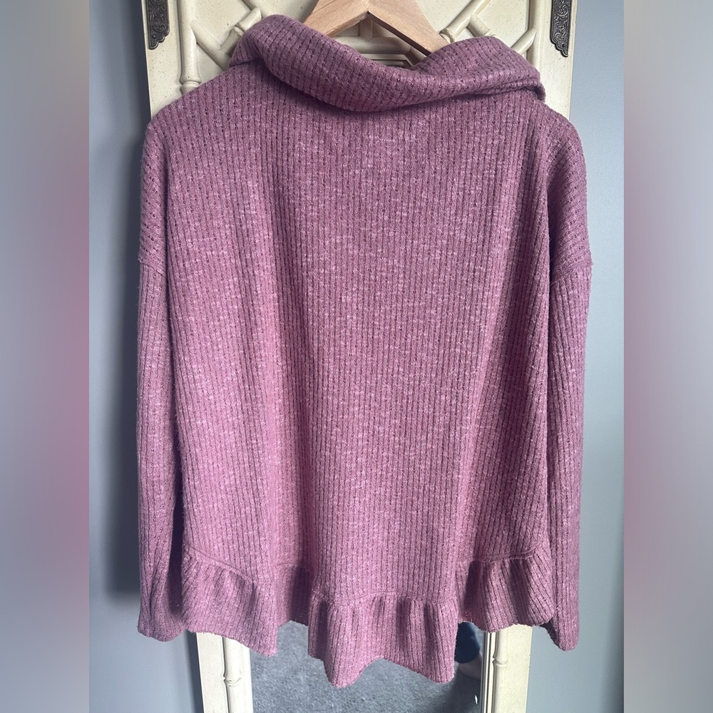 Anthropologie Maeve Addie Ruffled Hacci Cowl Neck Pullover Size small EUC - Picture 7 of 11